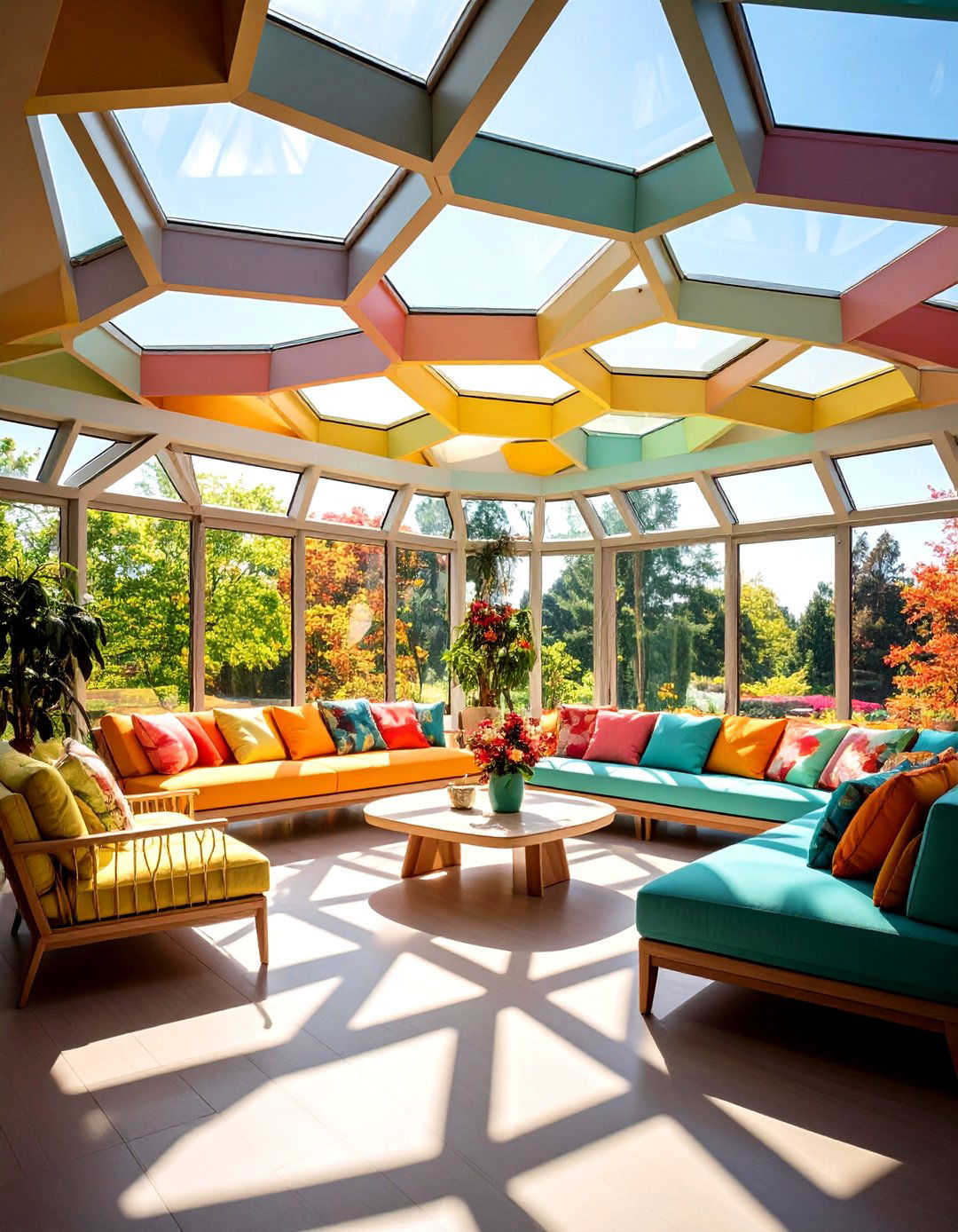 Geometric Patterned Ceilings - 20 Sunroom Ceiling Ideas