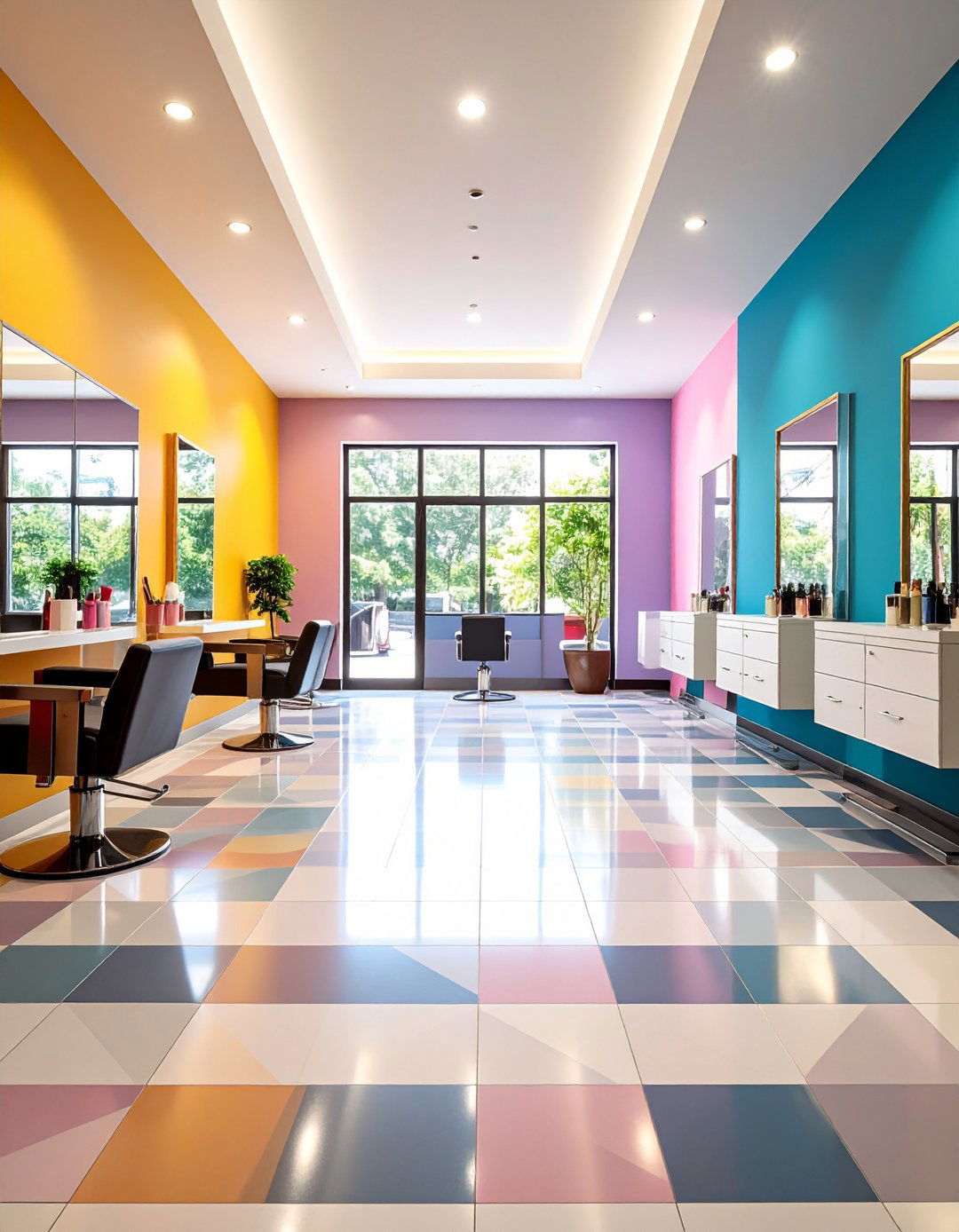 Geometric Patterns - 20 Salon Interior Design Ideas