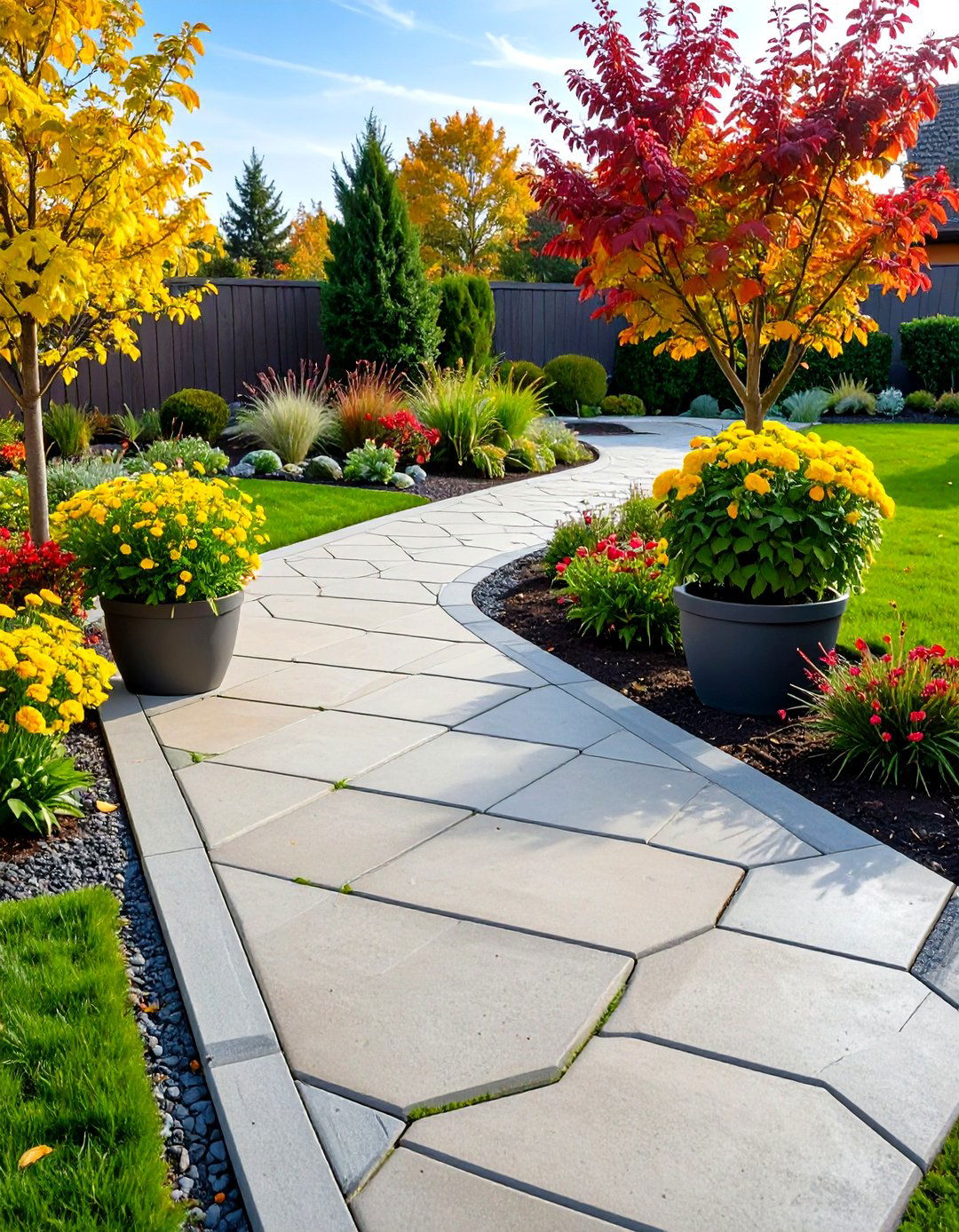 Geometric Paver Walkway - 20 Paver Walkway Ideas