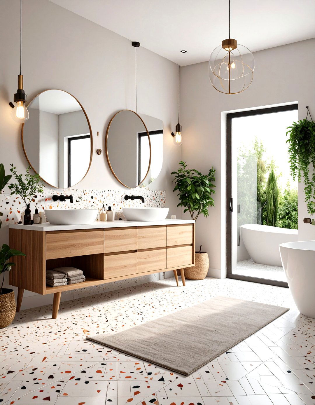 Geometric Play Powder Room - 20 Eclectic Powder Room Ideas