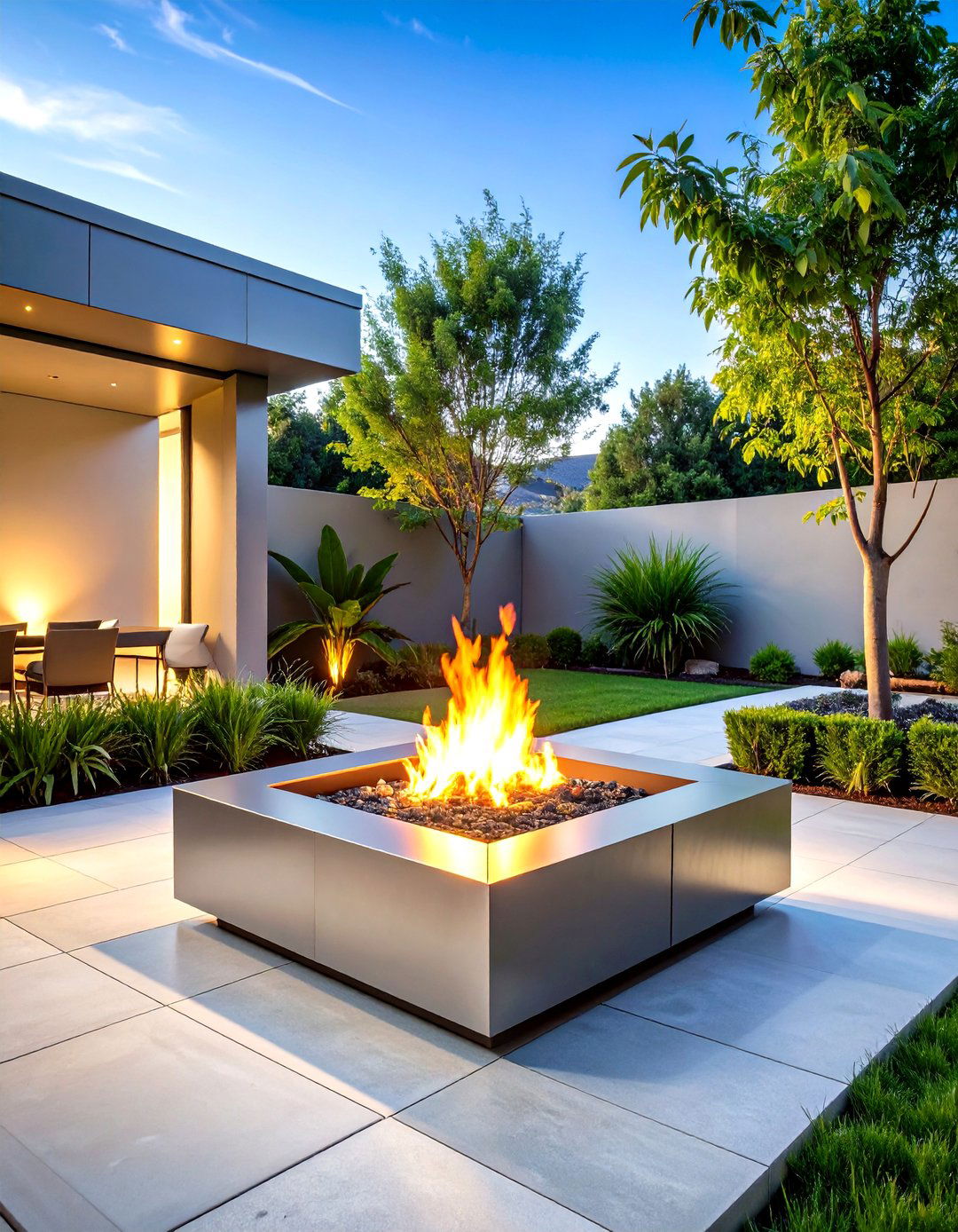 Geometric Square Metal Fire Pit - 20 Metal Fire Pit Ideas
