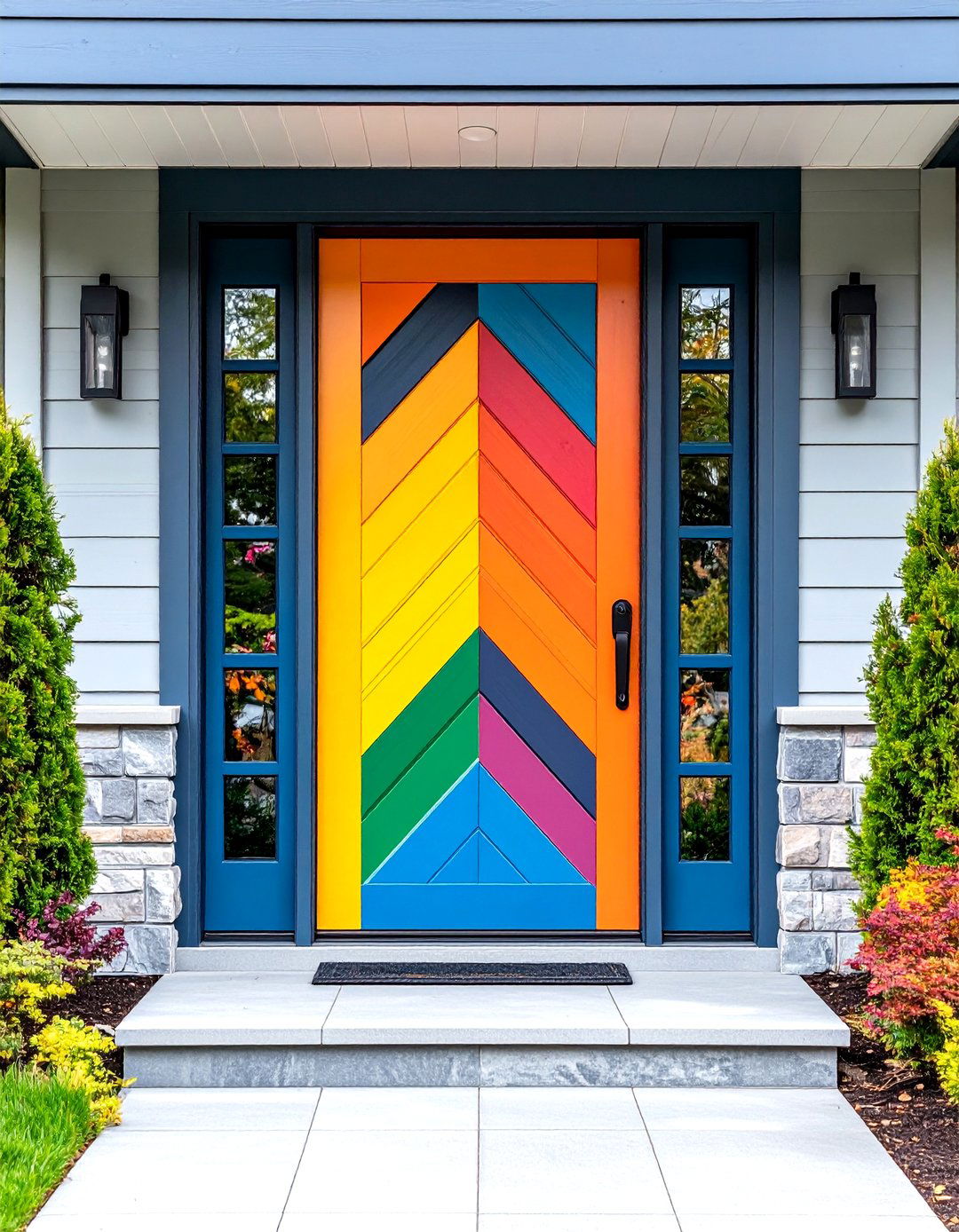 Geometric Statement Door - 20 Door Painting Ideas