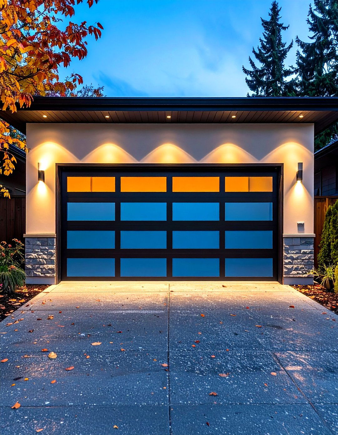Geometric Stencil Garage Door Graphic - 20 Garage Door Paint Ideas