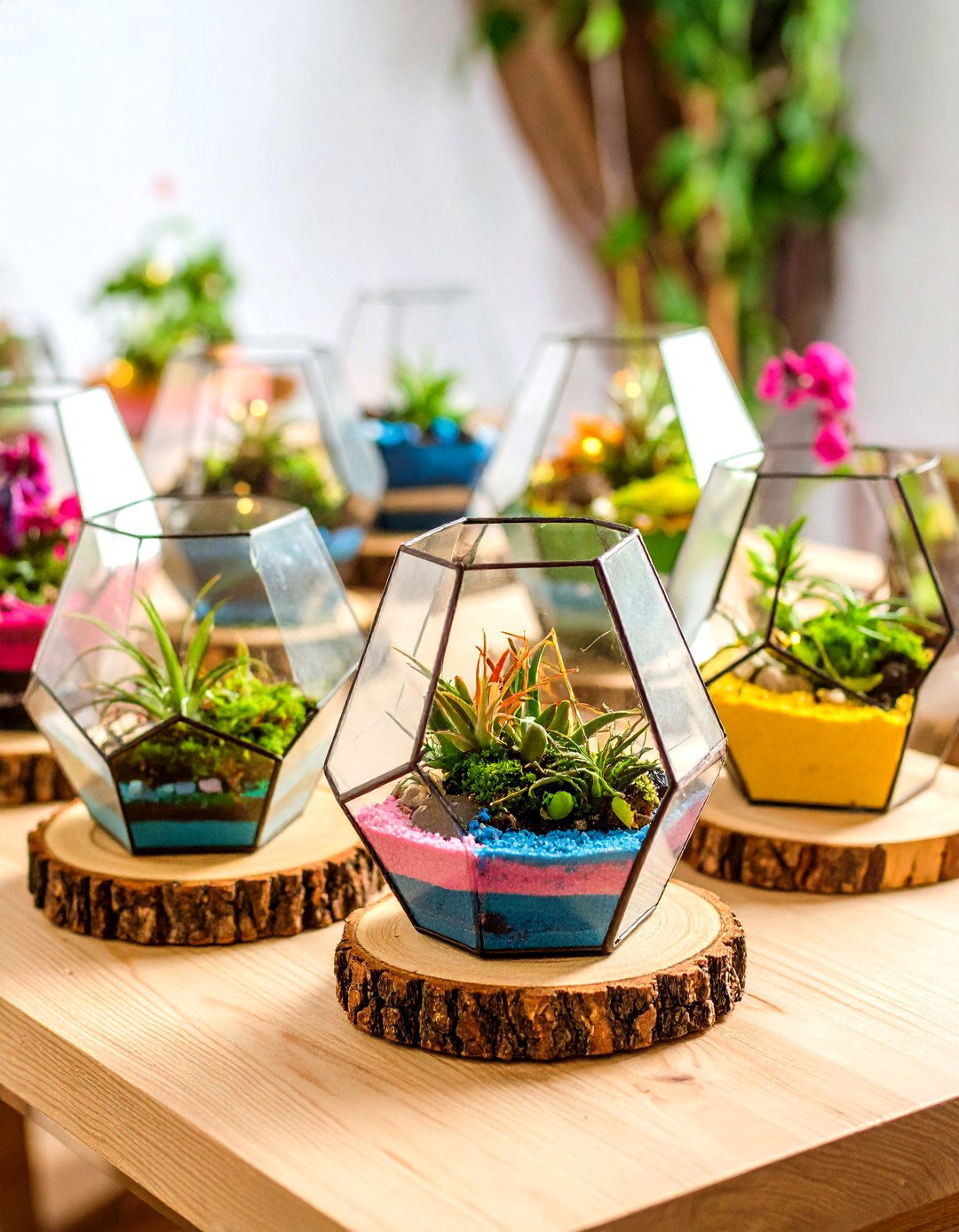 Geometric Terrarium Rustic Wedding Centerpieces with Air Plants - 20 Rustic Wedding Centerpieces