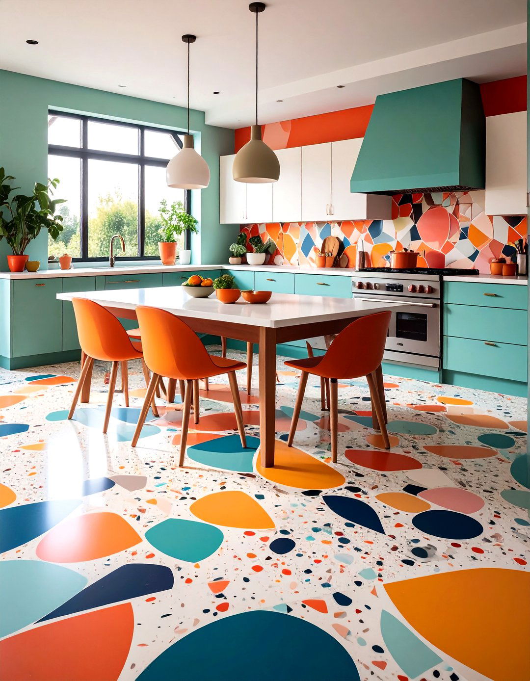 Geometric Terrazzo Patterns - 20 Terrazzo Kitchen Floor Ideas