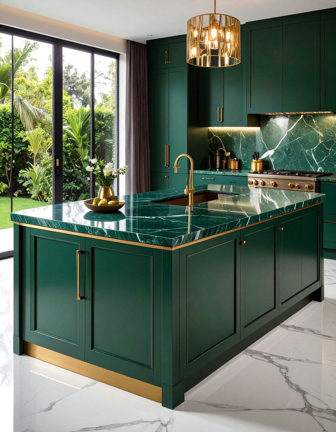 Geometric or Ogee Edges for Character - 20 Green Marble Countertop Design Ideas
