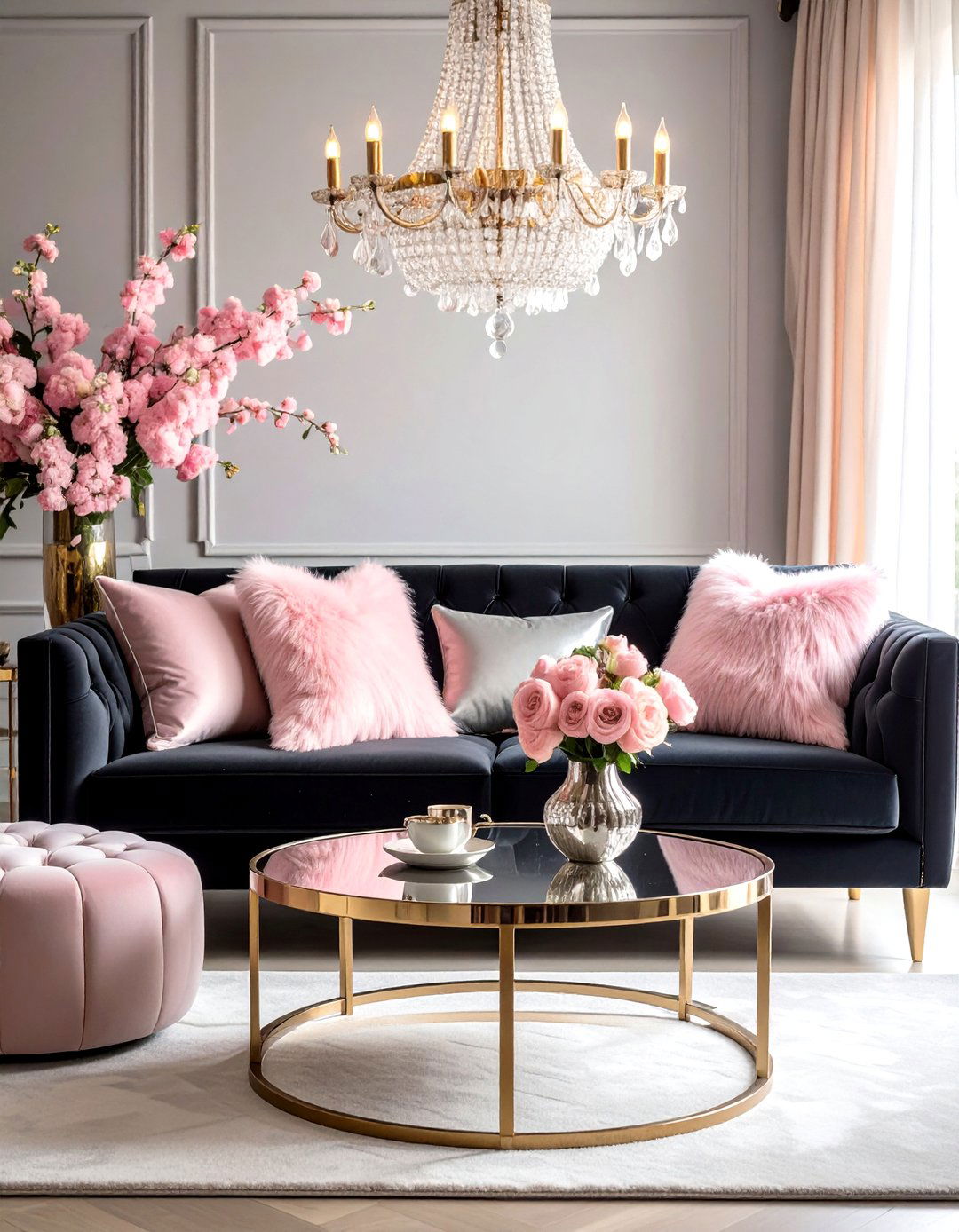 Glam Black Couch Living Room - 20 Living Room Ideas With Black Couches