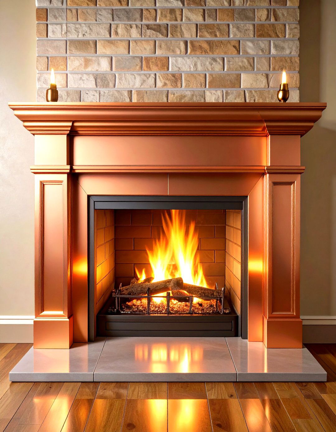 Glam Metallic Sheen Fireplace Tile - 20 Fireplace Tile Ideas
