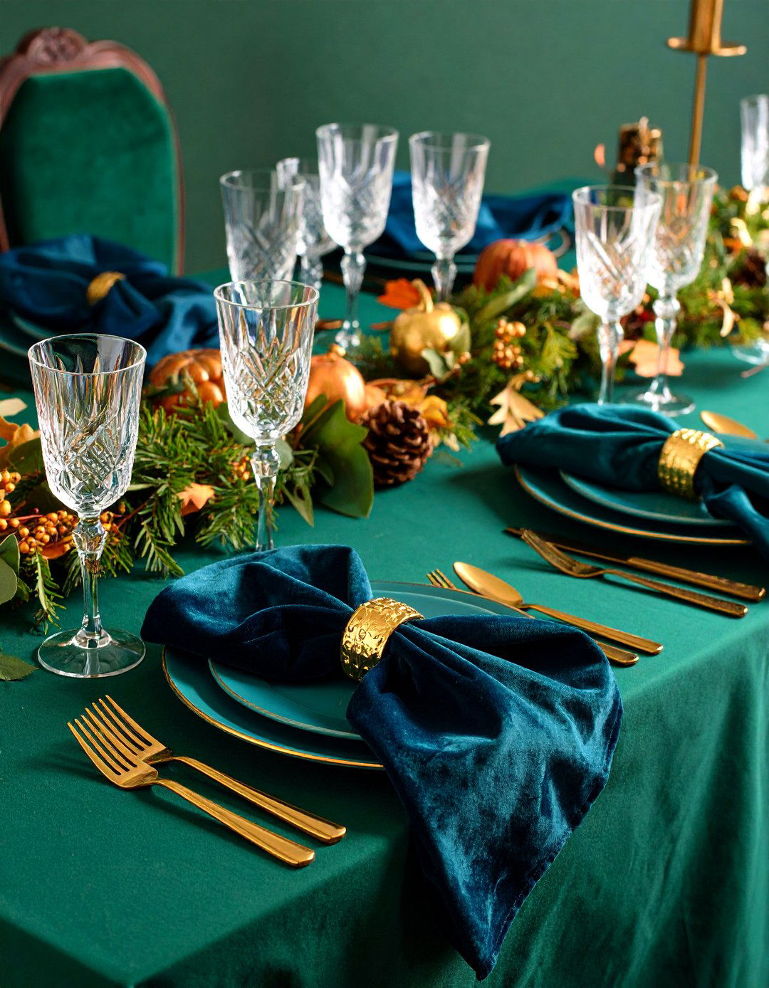 Glamorous Gold and Velvet - 20 Thanksgiving Table Settings