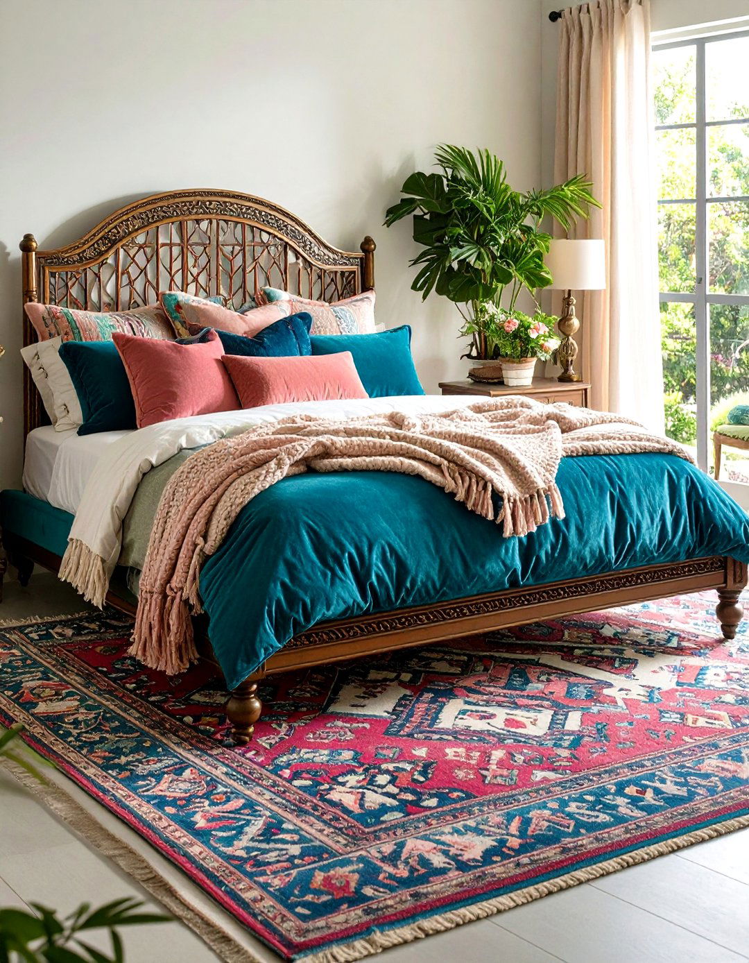 Glamorous Mirrored Surfaces - 20 Teal and Pink Bedroom Ideas