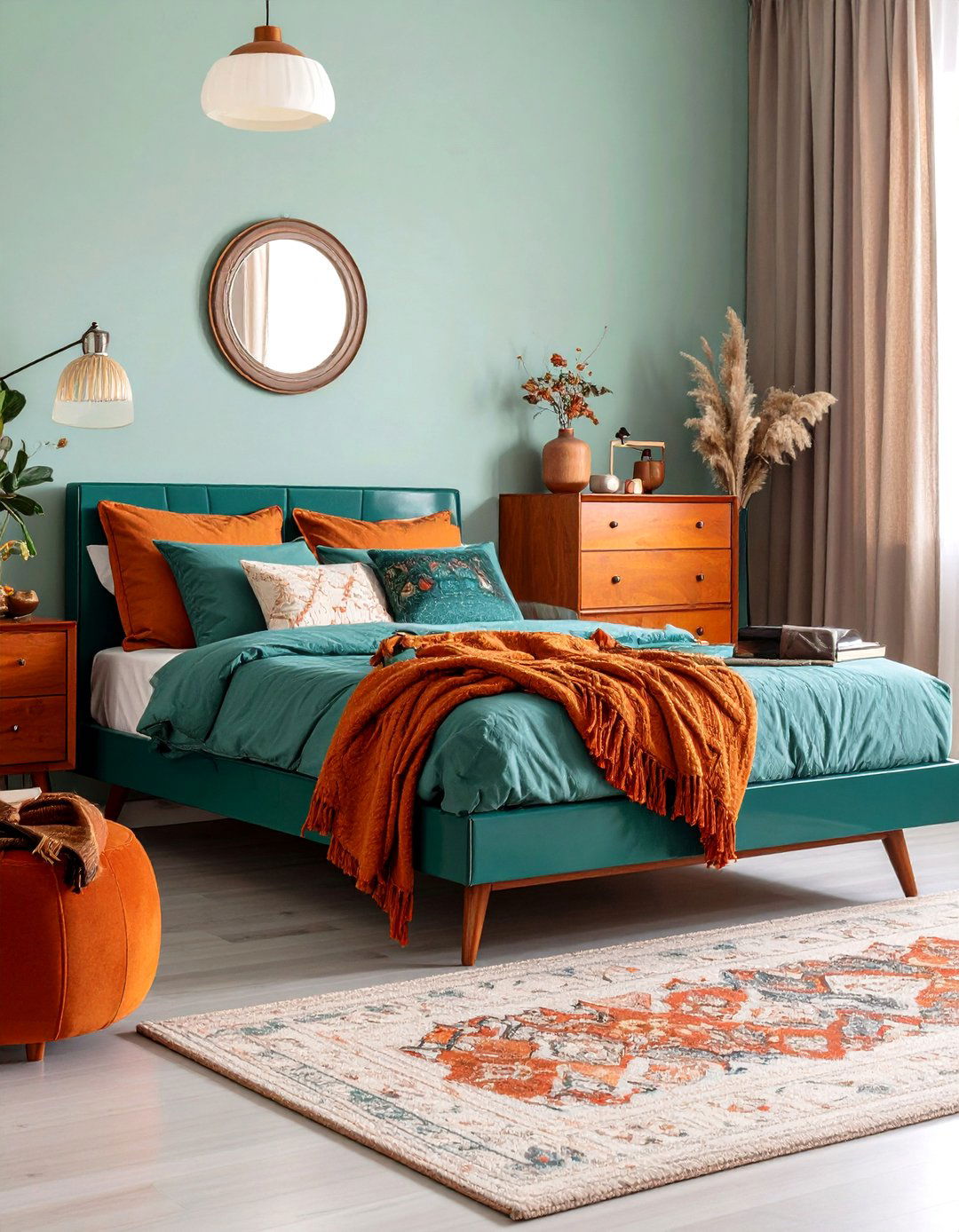 Glamorous Touches for an Elegant Room - 20 Teal and Orange Bedroom Ideas