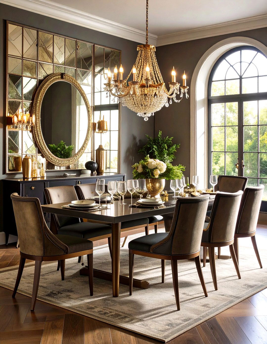 Glamour Dining Room Wall Antique Mirrors - 20 Dining Room Wall Decor Ideas