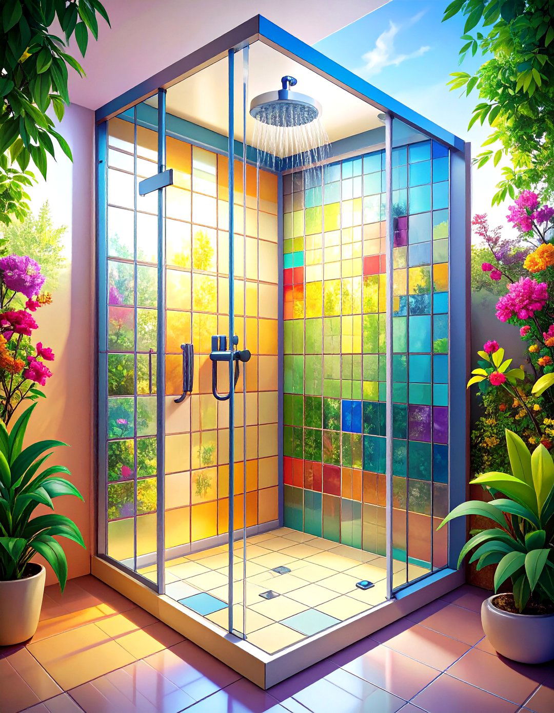 Glass Block Partitions - 20 Small Bathroom Walk in Shower Ideas