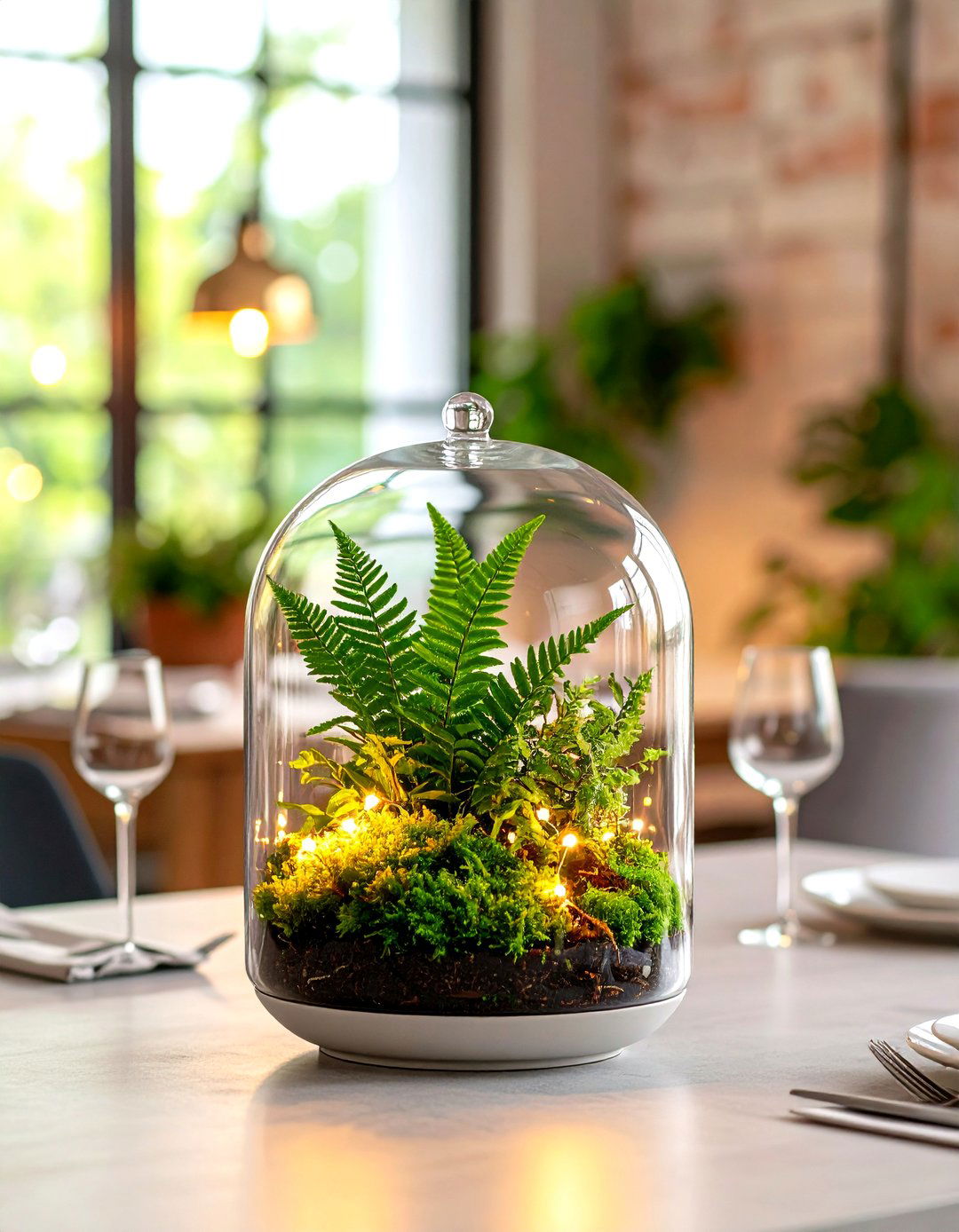 Glass Cloche Terrarium - 20 Dining Table Centerpiece Ideas