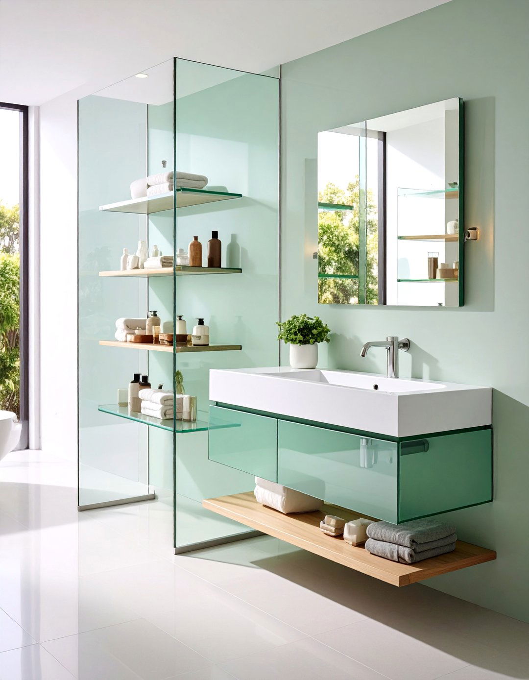 Glass Corner Shelf For Modern Elegance - 20 Corner Shelf Ideas
