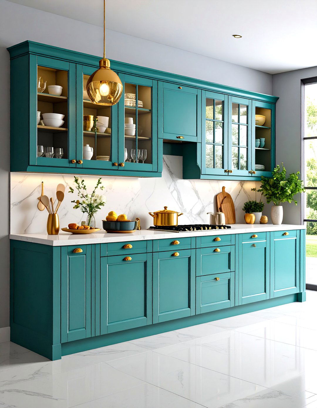 Glass Front Cabinets - 20 Vintage Kitchen Ideas