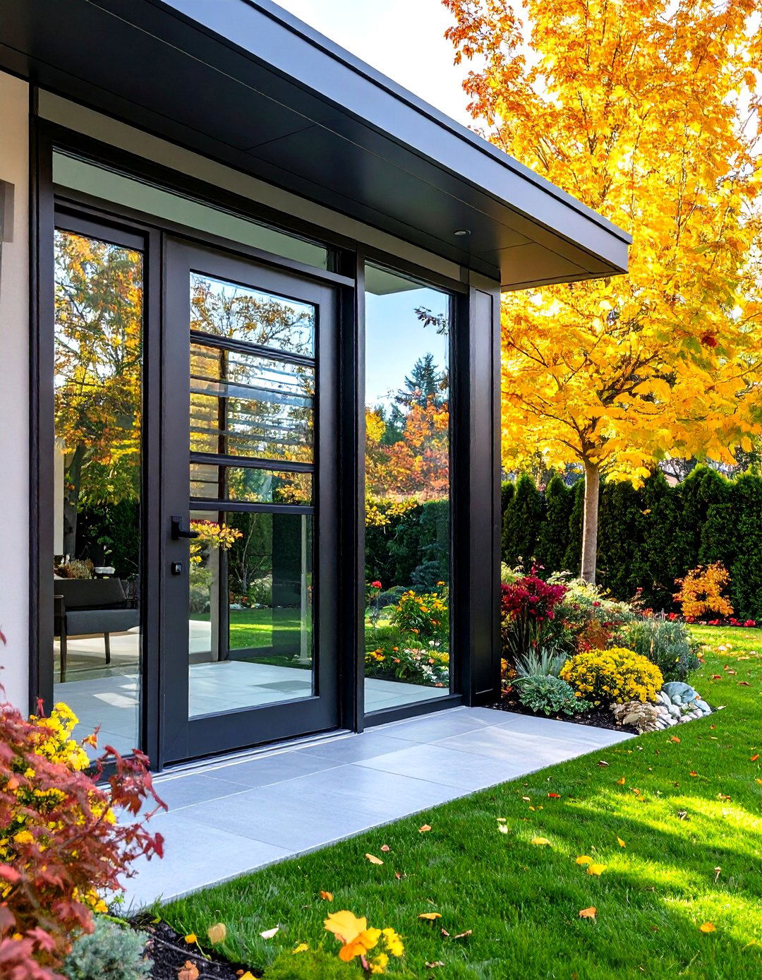 Glass Front Doors with Built In Blinds Simplify Privacy Control - 20 Glass Front Doors Ideas
