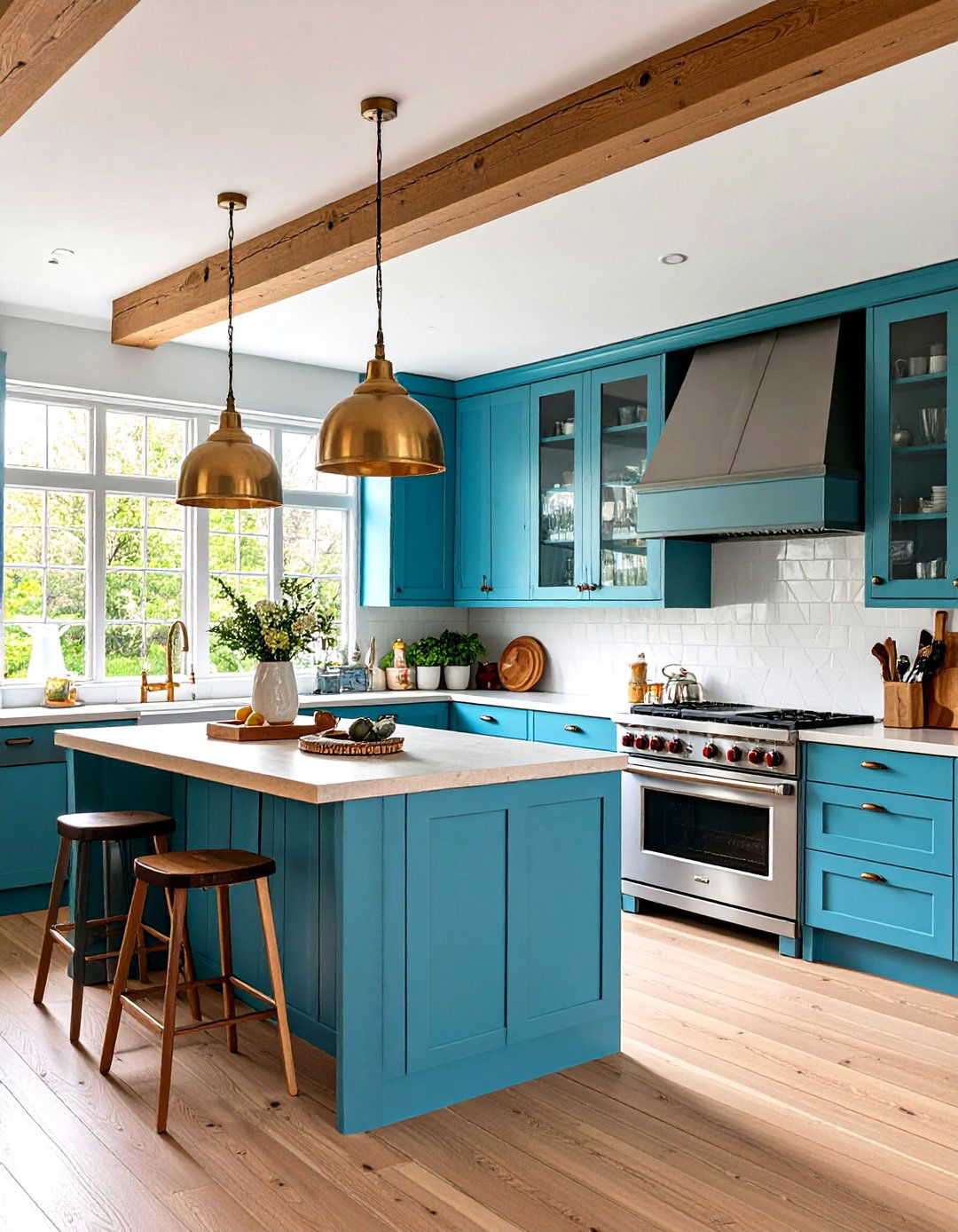 Glass Front Kitchen Soffit Cabinet Design - 20 Kitchen Soffit Ideas