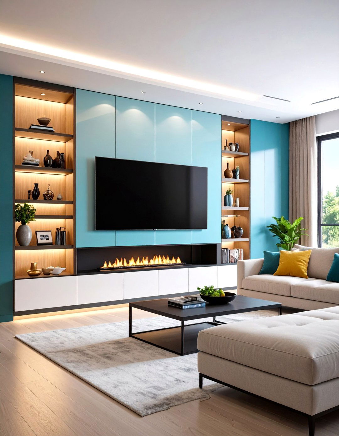 Glass Fronted Built In Surround - 20 Tv Over Fireplace Ideas