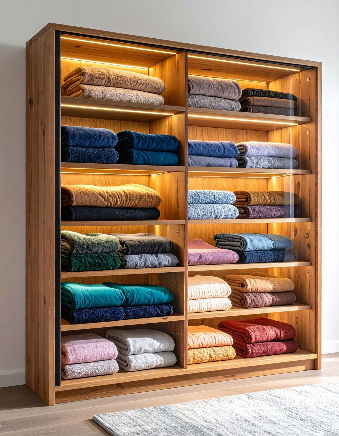 Glass Fronted Cabinet Display for Blankets - 20 Blanket Storage Ideas