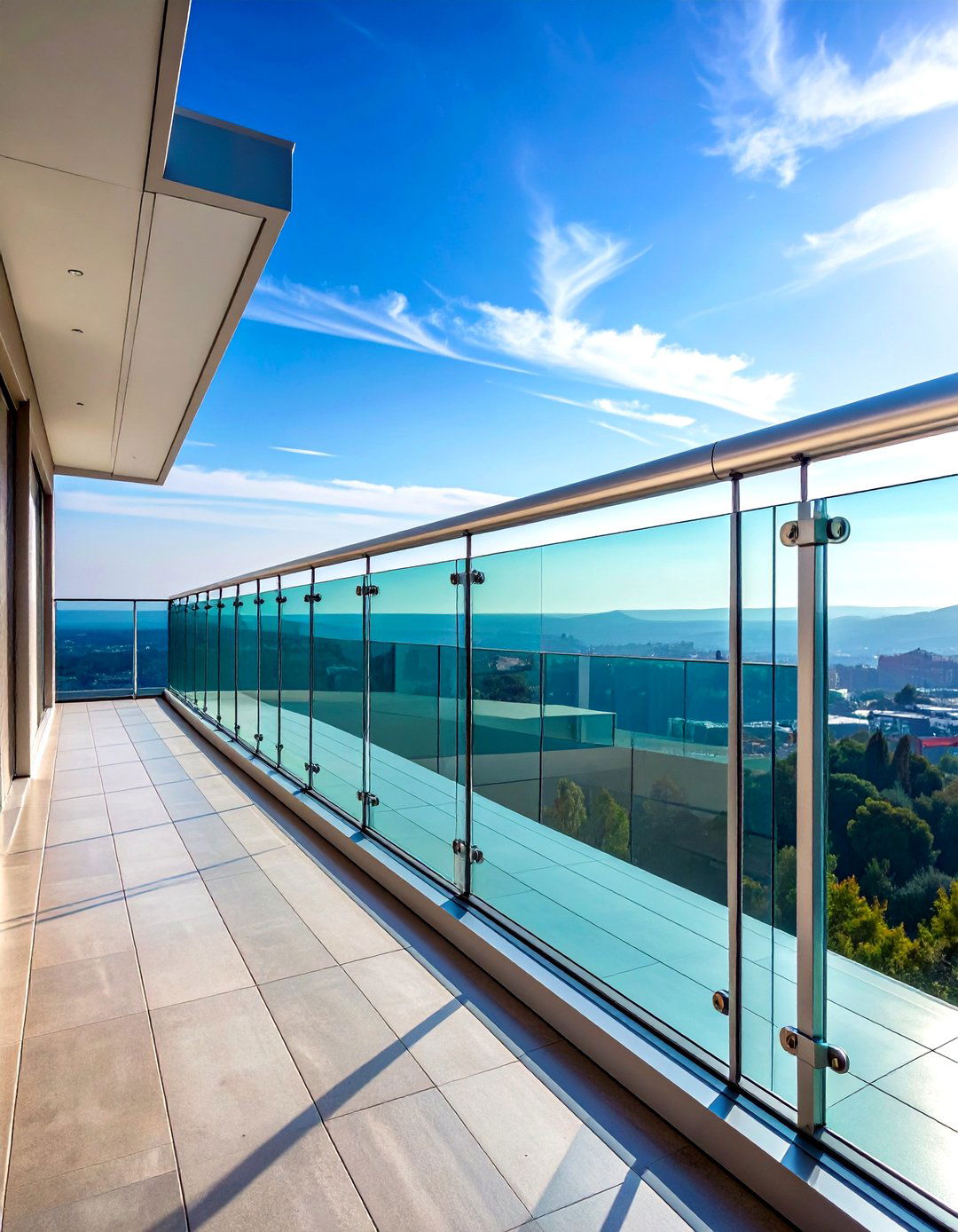 Glass Panel French Balcony for Modern Light - 20 French Balcony Ideas