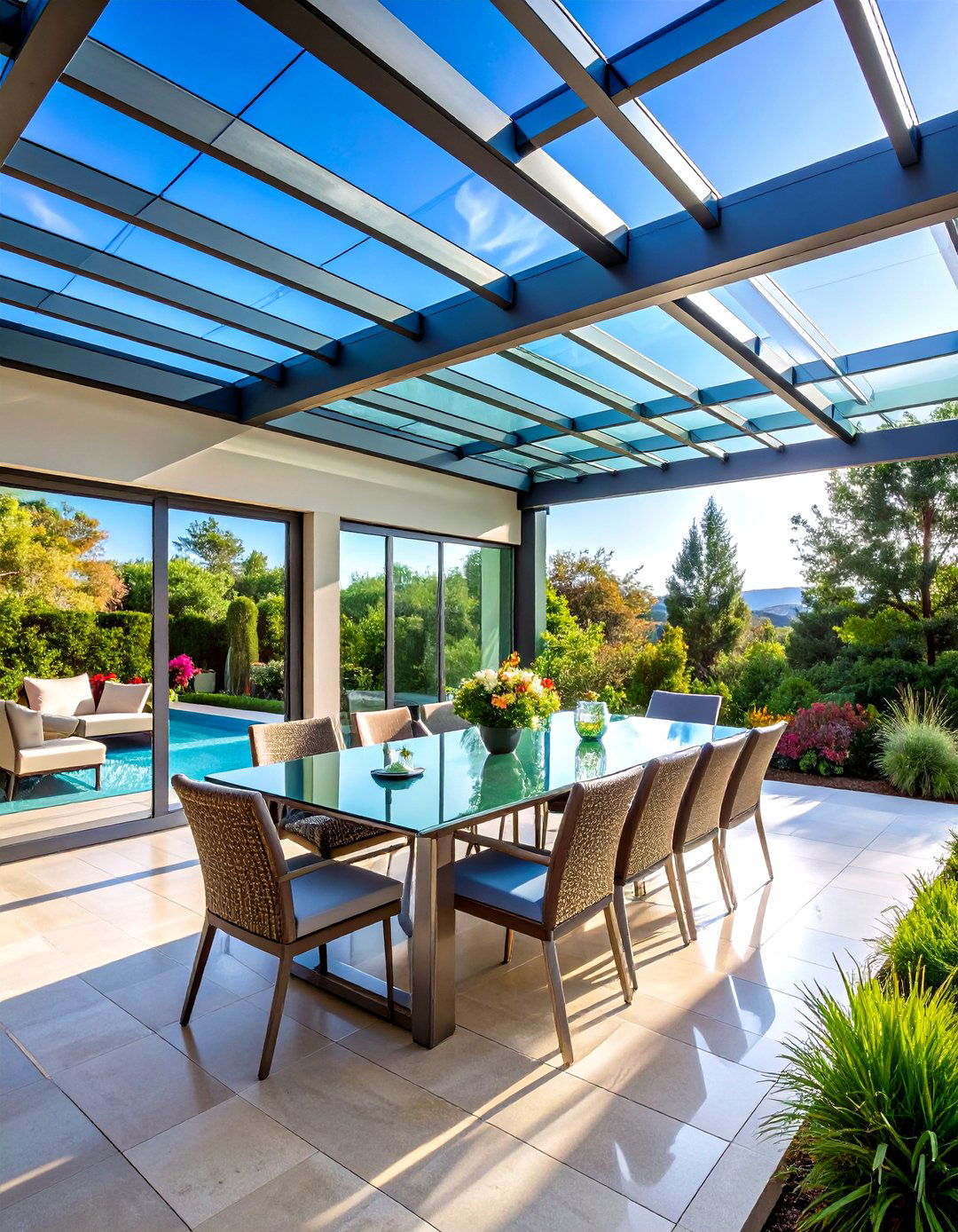 Glass Panel Pergola Roof Construction - 20 Pergola Roof Ideas