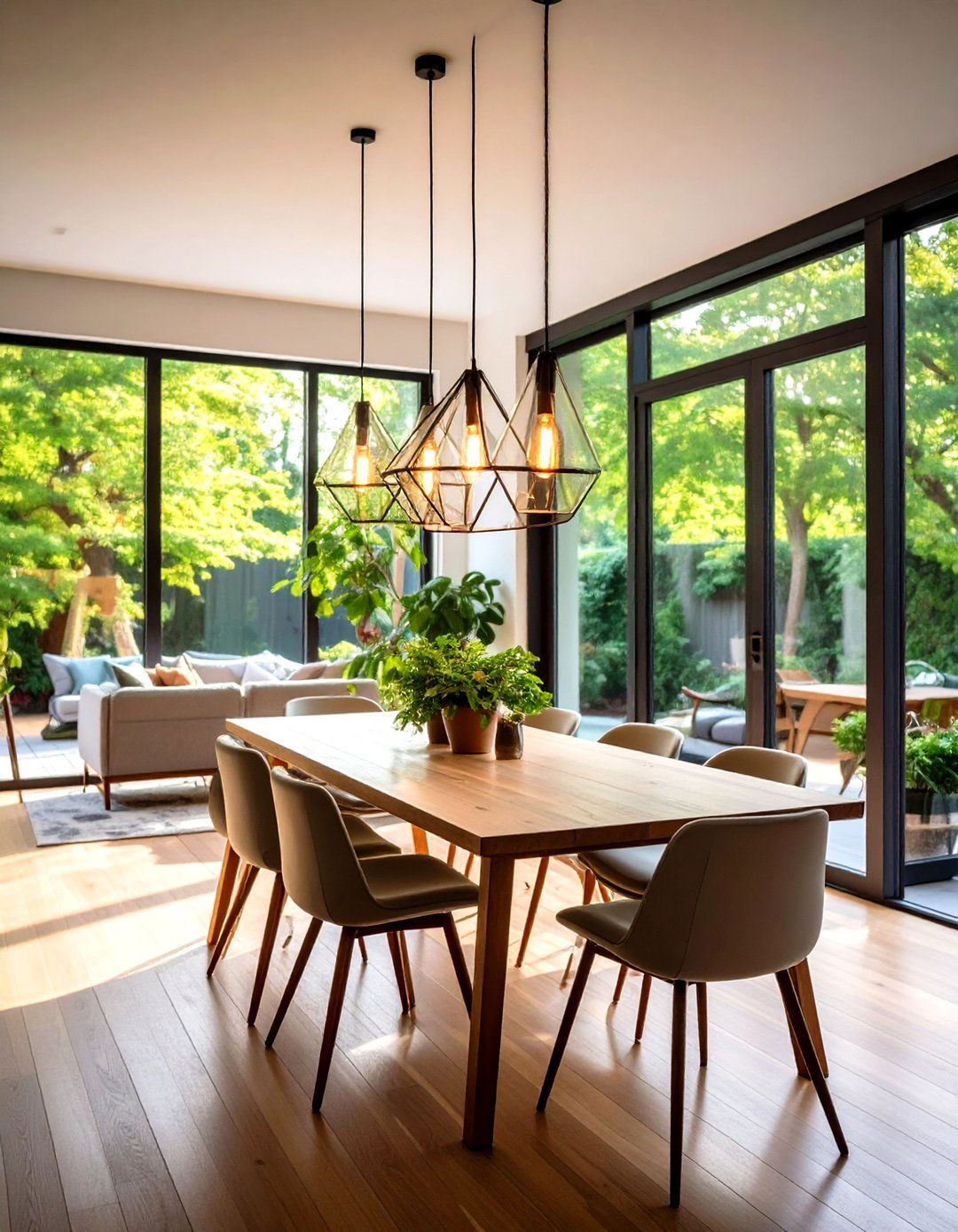 Glass Pendants for an Airy Feel - 20 Small Dining Room Lighting Ideas