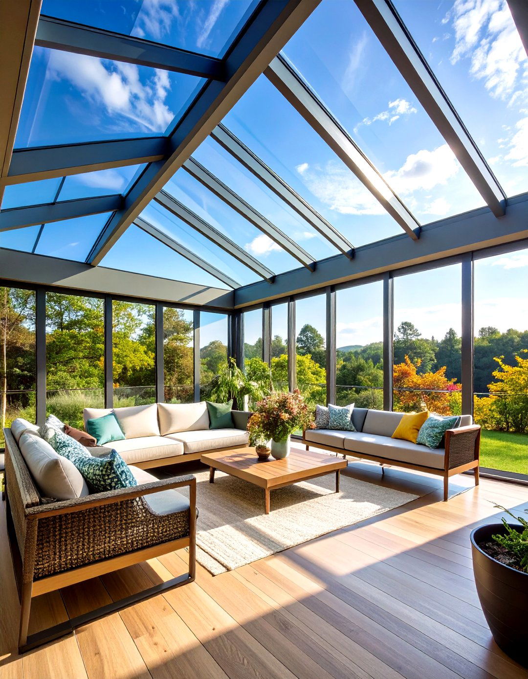 Glass Roof Panels - 20 Sunroom Ceiling Ideas