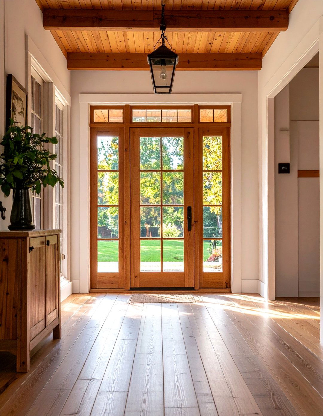 Glass Sidelight Farmhouse Front Door - 20 Farmhouse Front Door Ideas