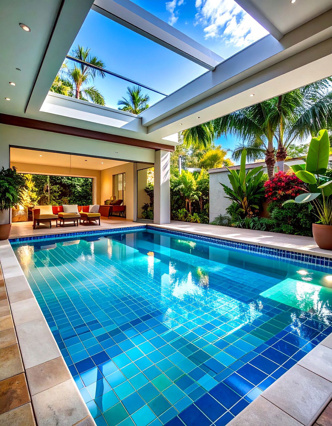 Glass Subway Pool Tile Arrangements - 20 Pool Tile Ideas