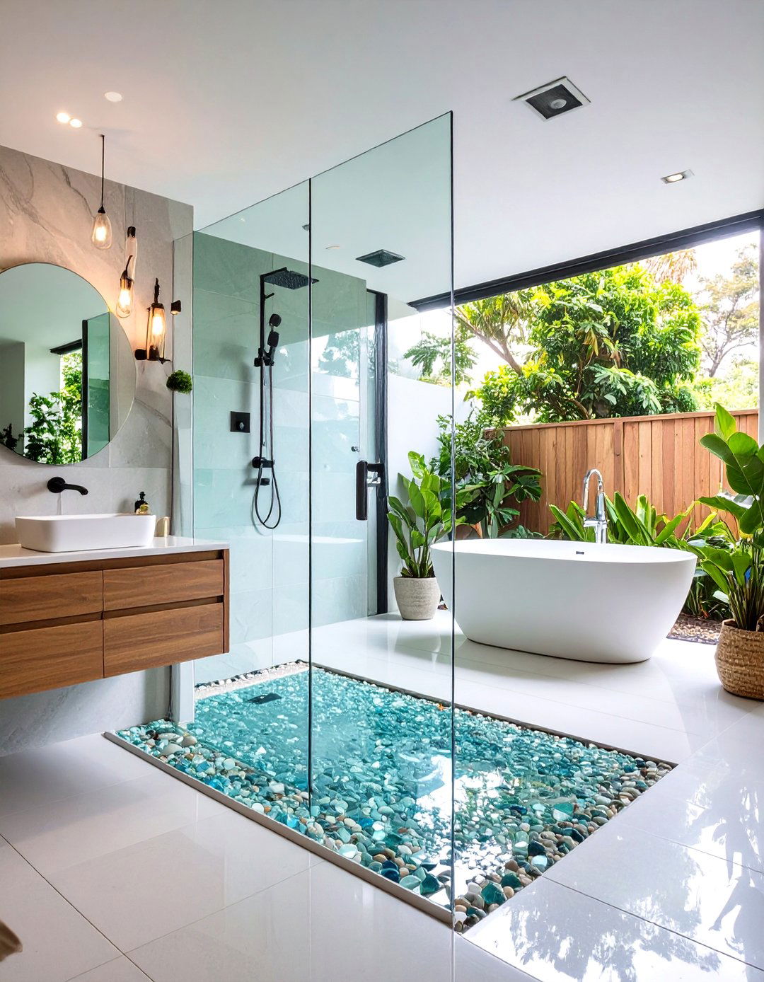 Glass Tiles - 20 Walk-in Shower Tile Ideas