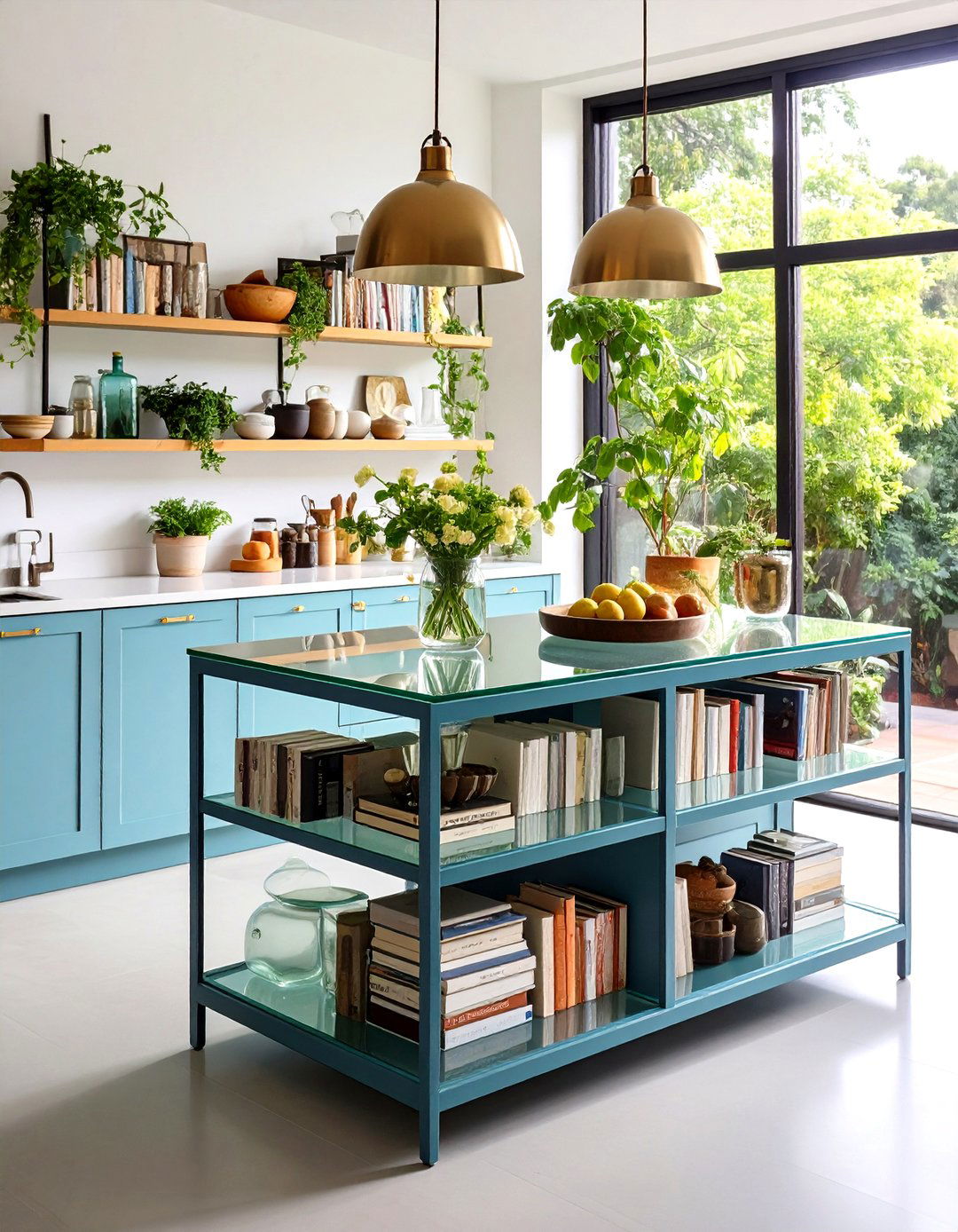 Glass Top Display Island - 20 Small Kitchen Island Ideas