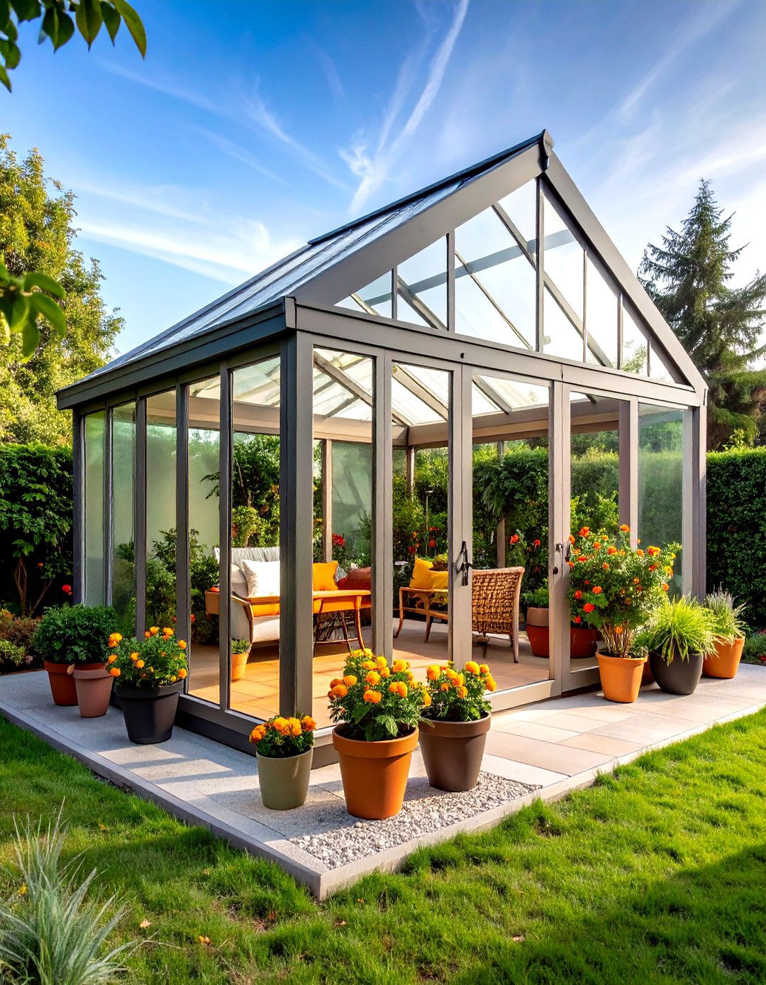 Glass Walled Patio with a Gazebo Sunroom - 20 patio with a gazebo ideas