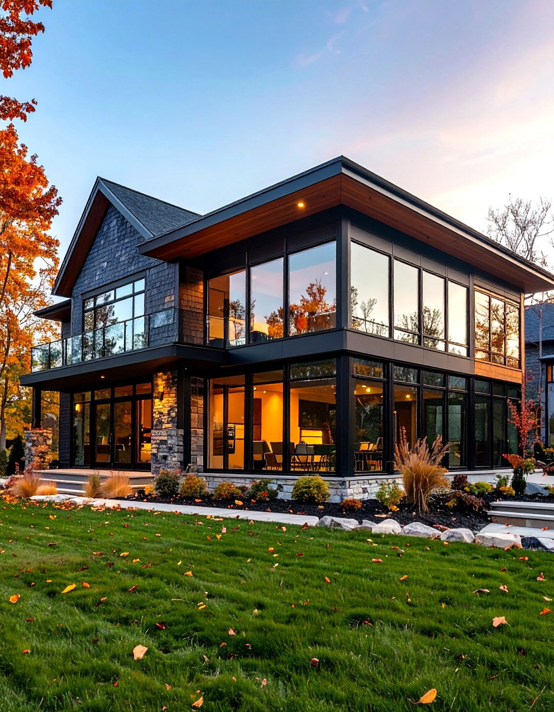 Glass and Steel Cape Cod House with Industrial Elements - 20 Modern Cape Cod House Ideas