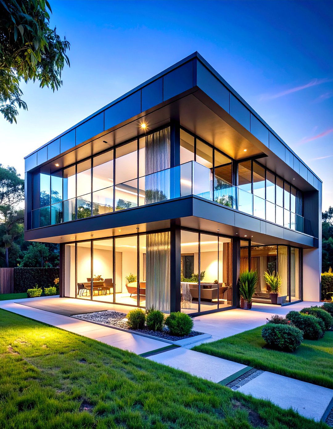 Glass and Steel Minimalist House Exterior - 20 Minimalist House Exterior Ideas