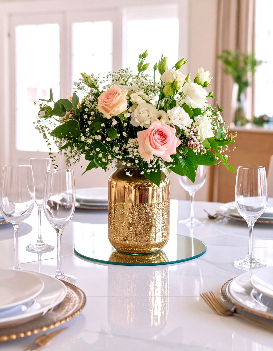 Glitter Dipped Babys Breath Sparkle Mason Jar - 20 Mason Jar Wedding Centerpieces