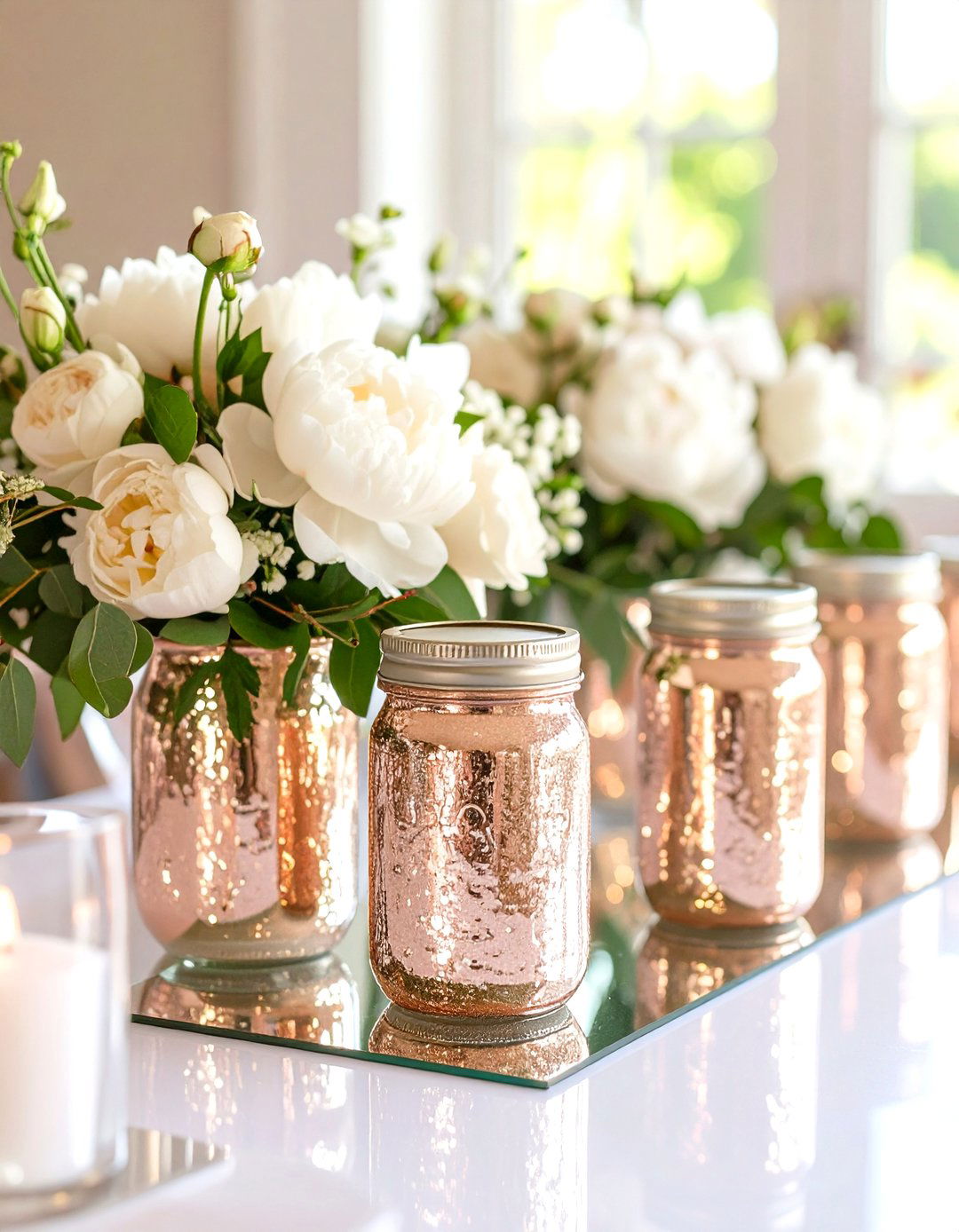 Glitter Dipped Glam - 20 Mason Jar Centerpiece Ideas