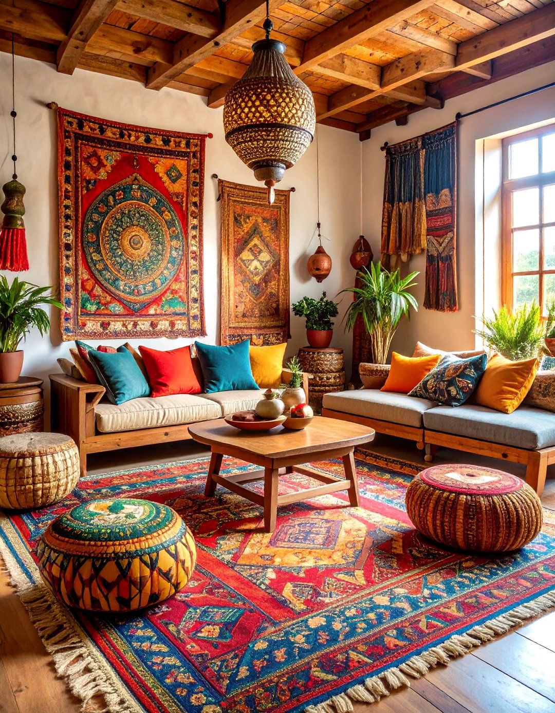 Global Marketplace Boho Living Room Adventure - 20 Colorful Boho Living Room Ideas
