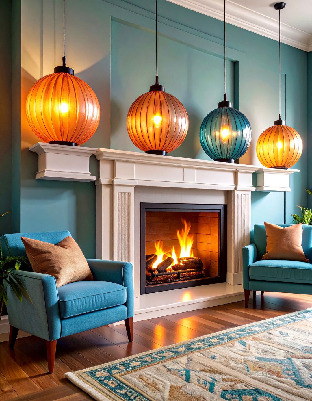 Globe Glass Fireplace Sconces for Soft Glow - 20 Fireplace Sconces Ideas