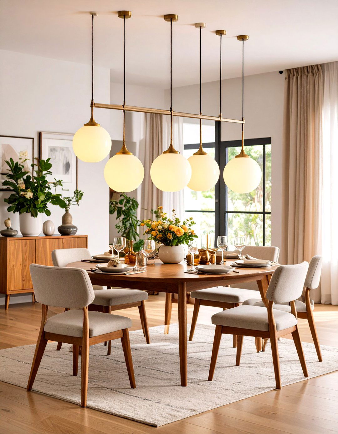 Globe Lighting Revives Soft Mid Century Glow - 20 Dining Room Lighting Ideas
