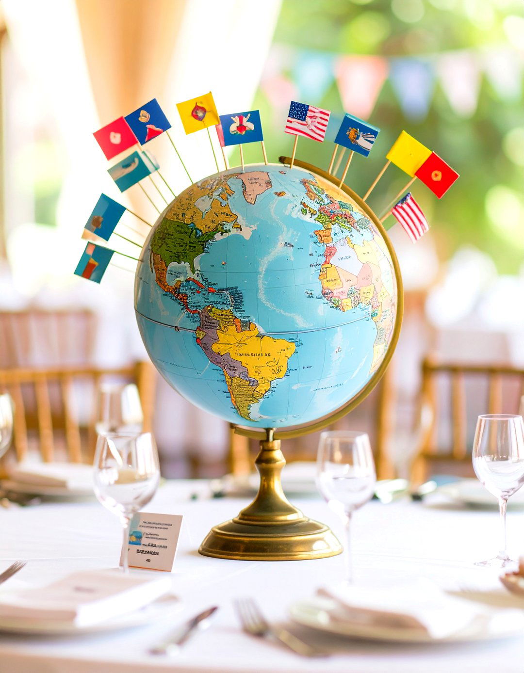 Globe Travel Theme Non Floral Wedding Centerpiece - 20 non-floral wedding centerpiece ideas