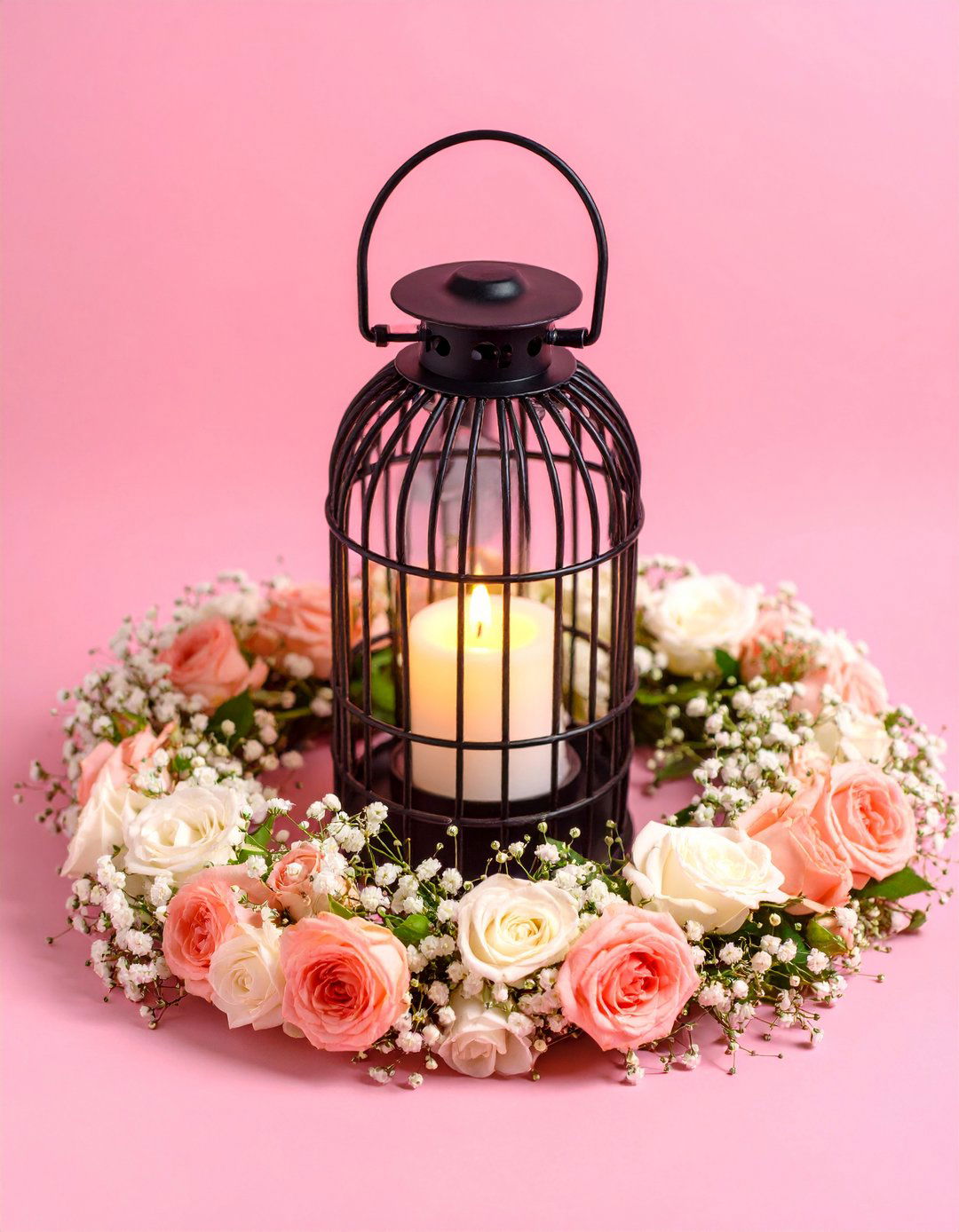 Glow Up Lantern and Floral Flower Centerpiece - 20 Flower Centerpiece Ideas
