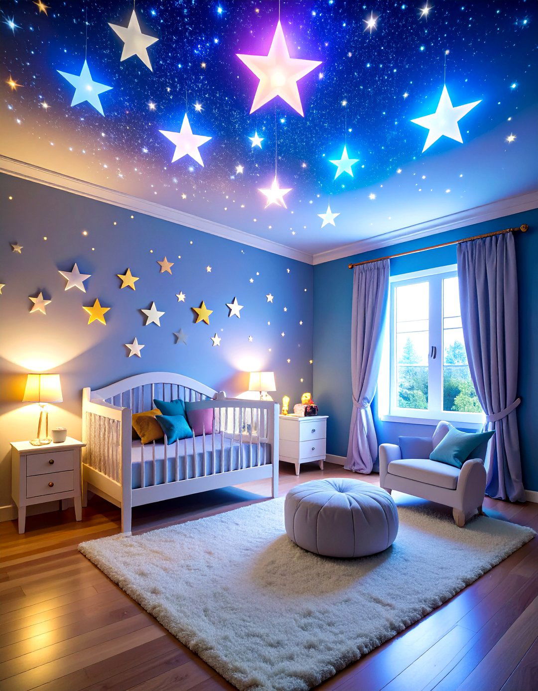 Glow in the Dark Starry Ceiling - 20 Space-themed Nursery Ideas