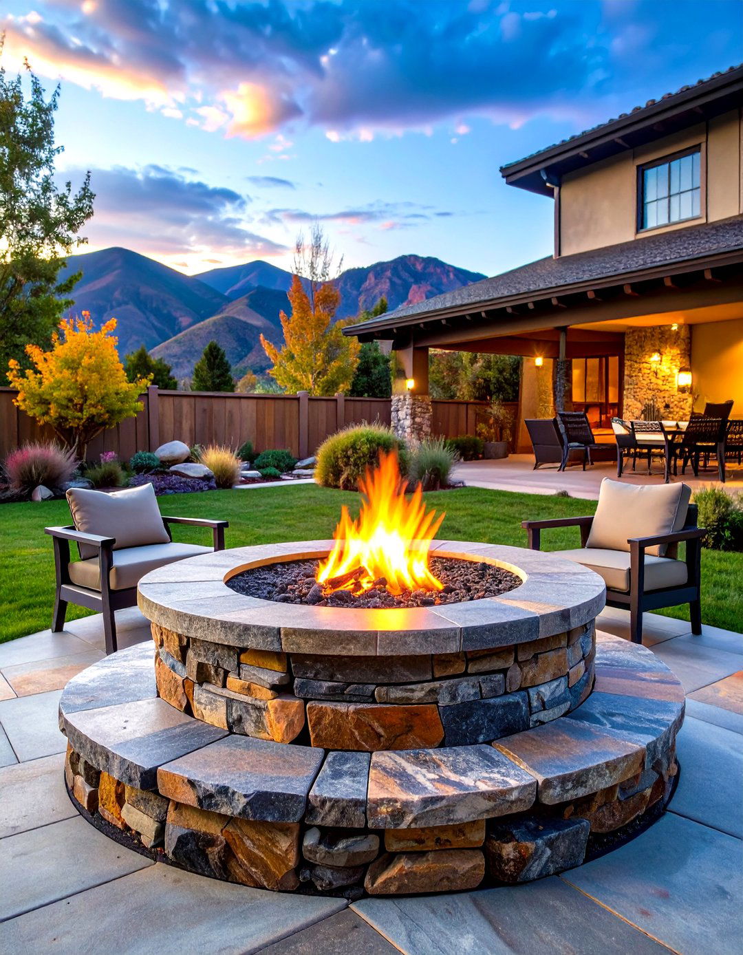Gneiss Rock Fire Pit Sophisticated Design - 20 Rock Fire Pit Ideas