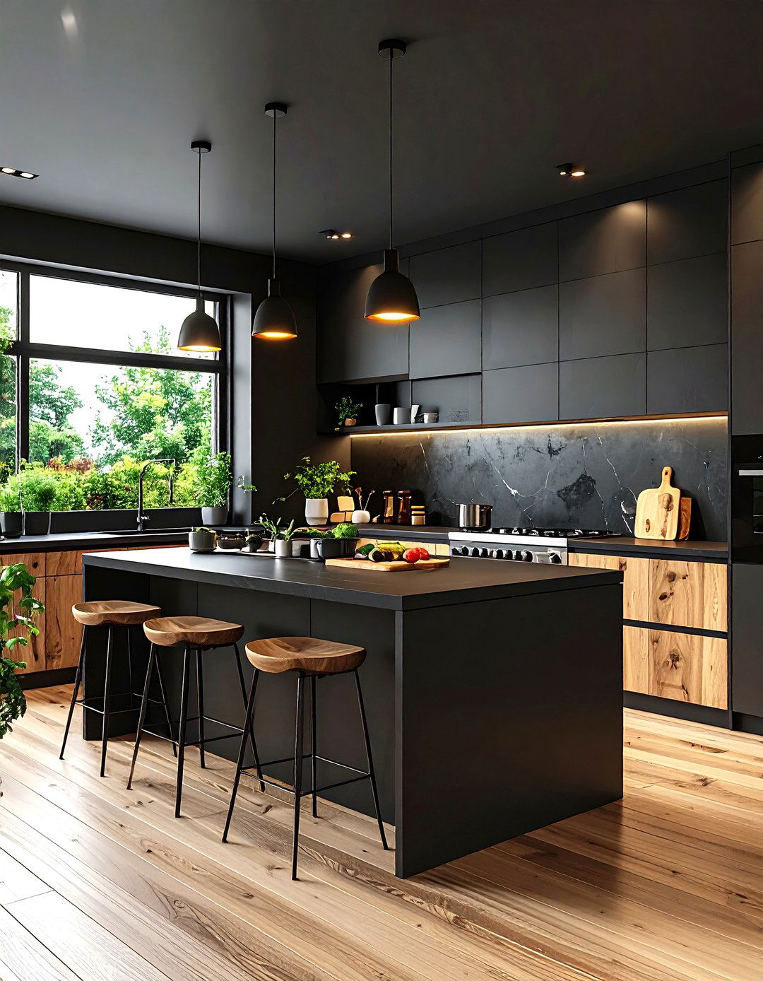 Go Full Black for a Moody Look - 20 Small Kitchen with Black Appliances Ideas