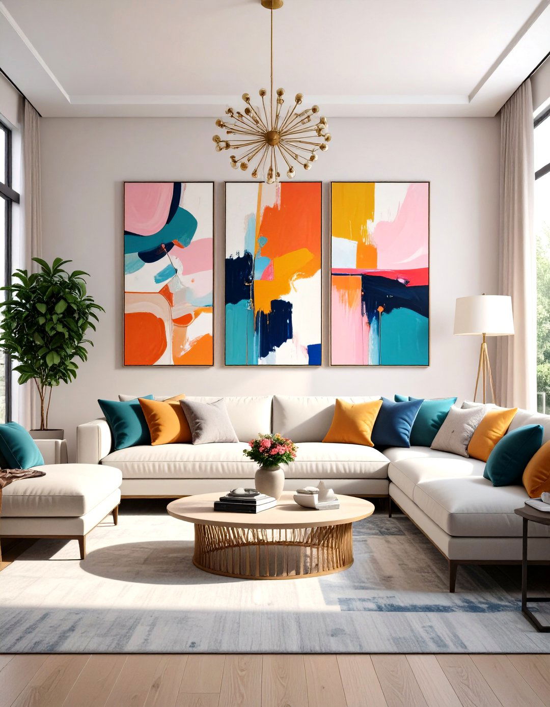 Go Oversized with Art for Instant Drama - 20 Eclectic Living Room Ideas