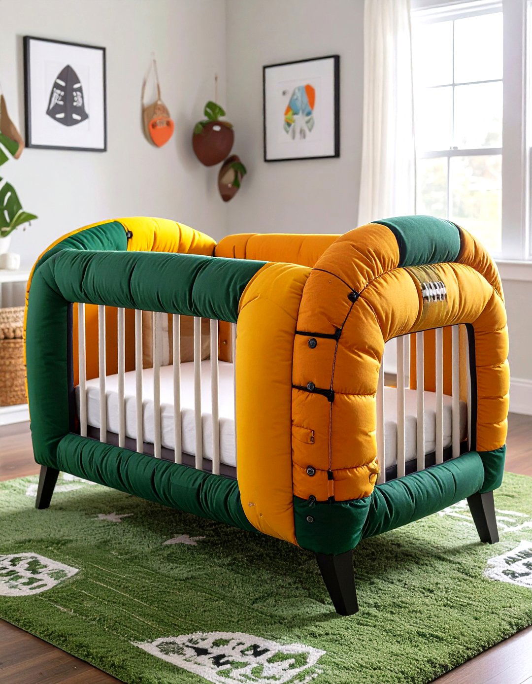 Goalpost Crib Bumper - 20 Sports Nursery Ideas