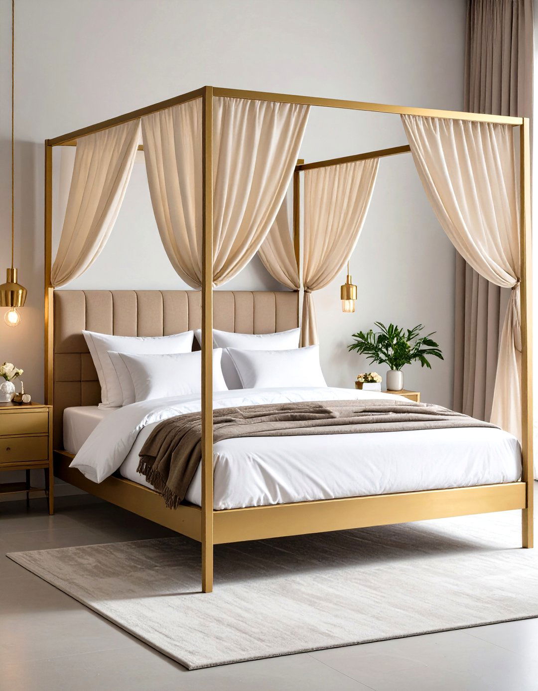 Gold Canopy Frame for a Gold Bedroom - 20 Gold Bedroom Ideas