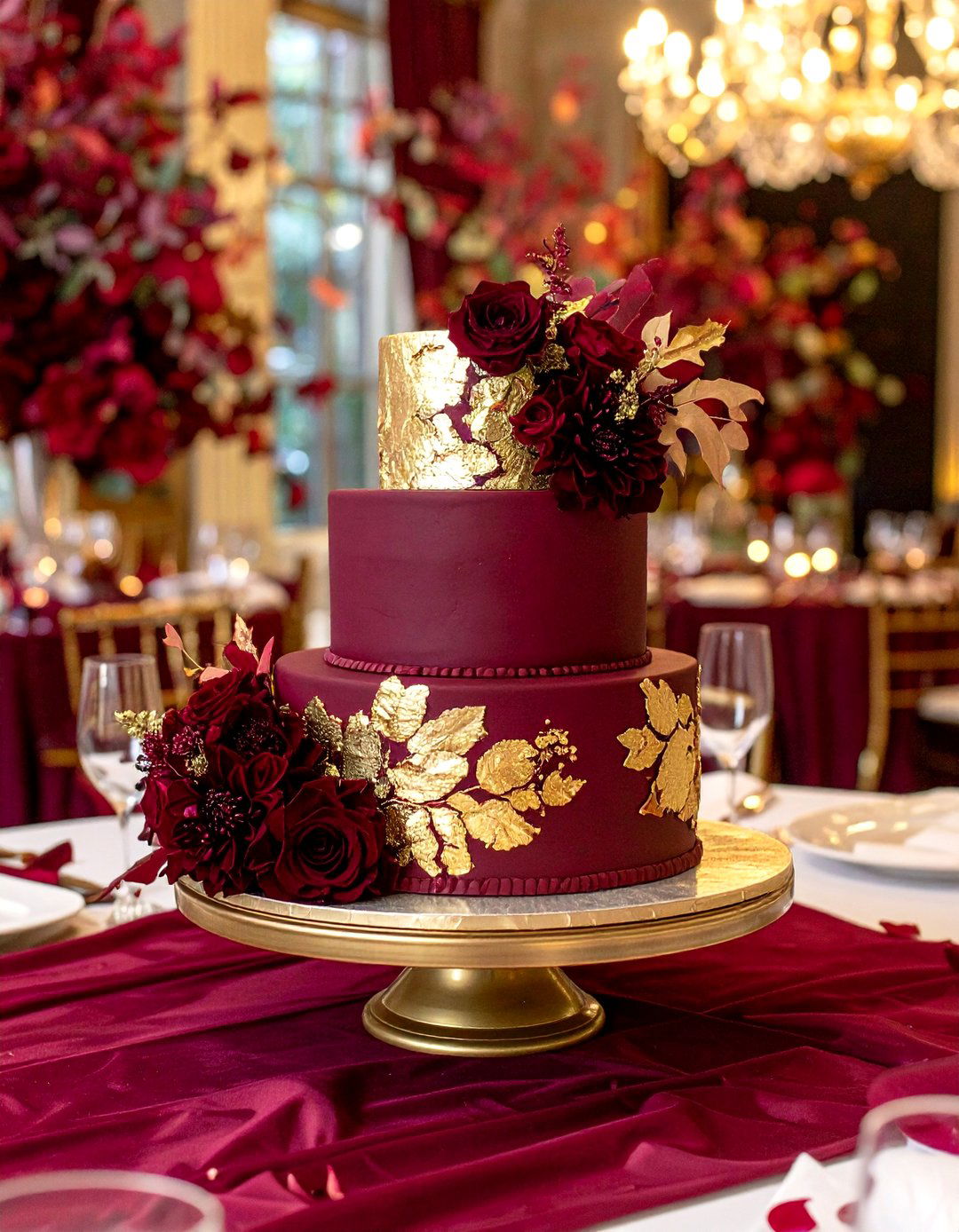 Gold Foil Two Tier - 20 Small Wedding Cake Ideas