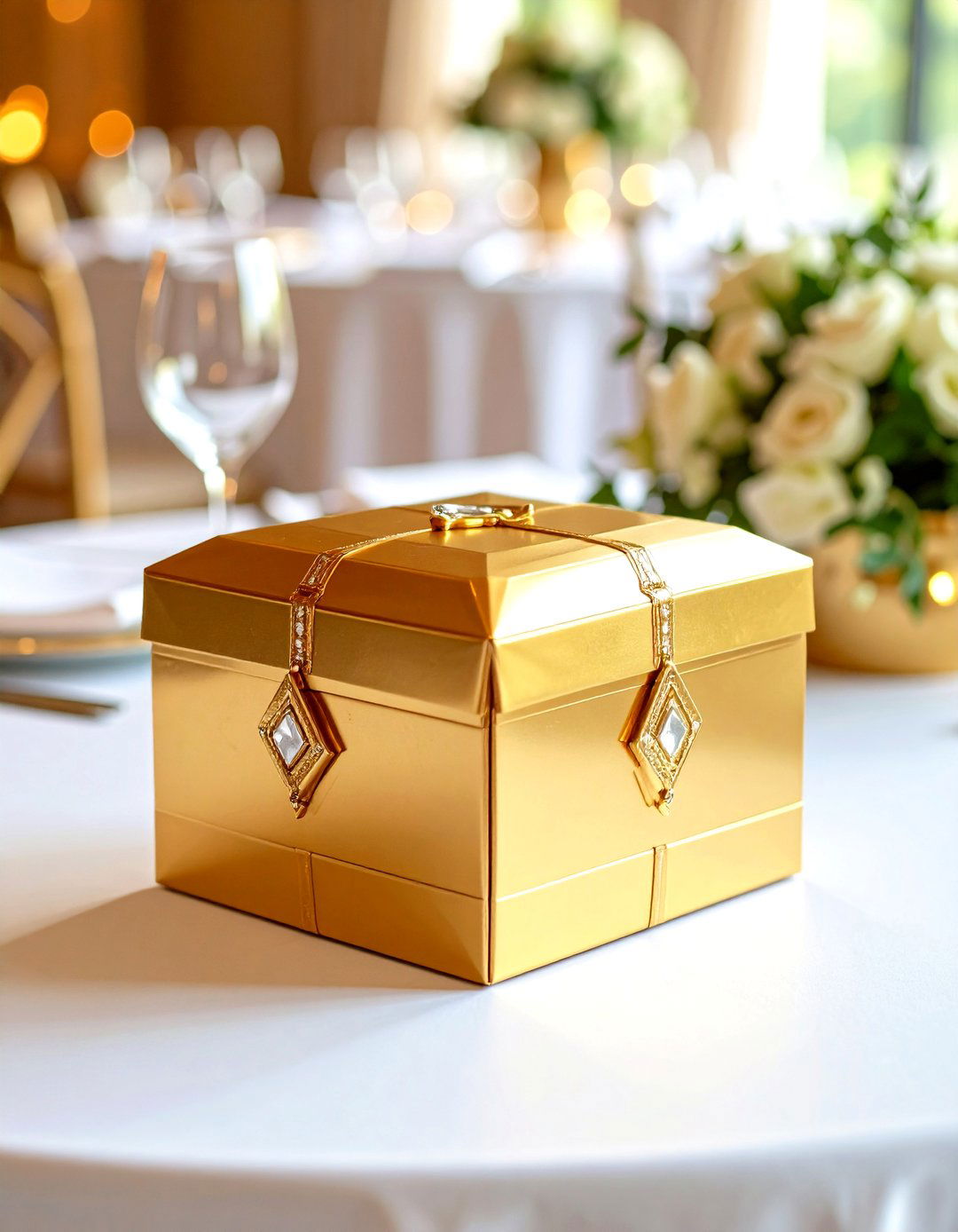 Gold Glamour Wedding Card Box - 20 Wedding Card Box Ideas